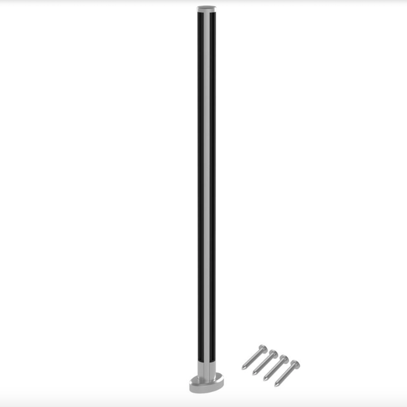 Marano Round Base Fix Corner Post 1100mm Aluminium Satin Anodised Finish