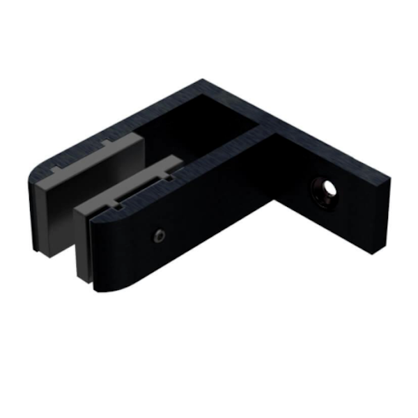 Wall Bracket Glass Stiffener Black Aluminium