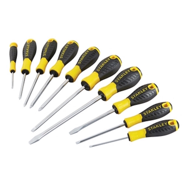 10 Piece Stanley Essential Screwdriver Set PH/SL/PZ