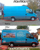 Polytrol colour restorer on van bumper and trim