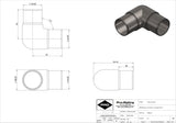 90° Elbow - 48.3mm - 316l