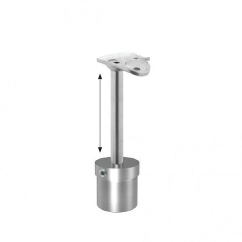 Handrail Bracket Adj. Height with 90° Saddle - 42.4mm - 316l