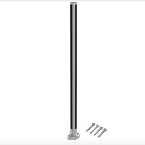 Marano Round Base Fix Corner Post 1100mm Aluminium Satin Anodised Finish