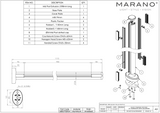 Marano Round Base Fix Mid Post 1100mm Aluminium Satin Anodised Finish