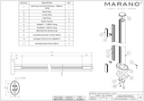 Marano Round Base Fix End Post 1100mm Aluminium Satin Anodised Finish