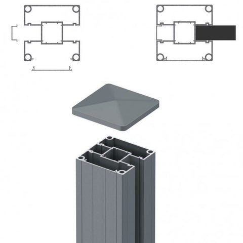 1.8m Aluminium Post - For Fencing Boards (2500mm Long)