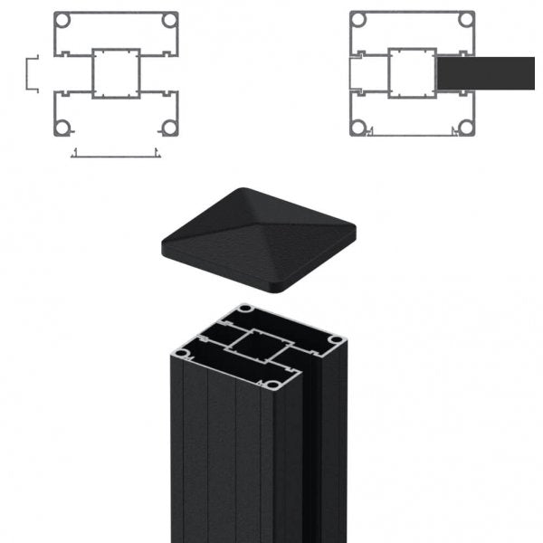 1.8m Aluminium Post - For Fencing Boards (2500mm Long) – Deck Supermarket