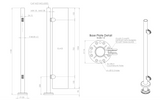 Balustrade End Post - Height Choice - 48.3mm - 316l