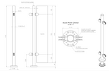 Balustrade Mid Post - Height Choice - 48.3mm - 316l