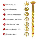 5 x 70mm Zinc & Yellow Waxed Screws Box 200