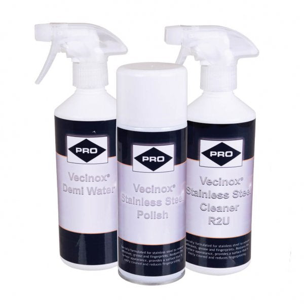 3 Part Stainless Steel Tea Staining Kit Cleaner Demi Water And Protection Spray