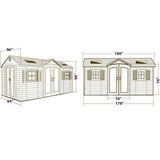 Lifetime Apex Roof Shed 15' x 8' Single or Dual Entrance