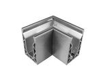 Posiglaze Base Fix 90 Degree Corner Stainless steel brushed finish 12-21.5MM