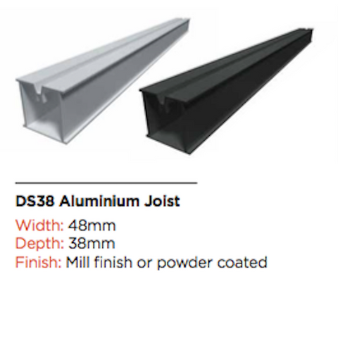 DS38/DS22 Aluminium Joist 3600mm