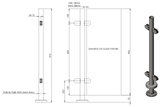 Balustrade Mid Post - Height Choice - 48.3mm - 316l