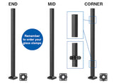 Fortitude Contemplation Posts Pre Drilled to Take Glass Clamps