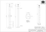 Wire Rope Mid Post -C/W Base/Cover - Choice - 48.3mm - 316l