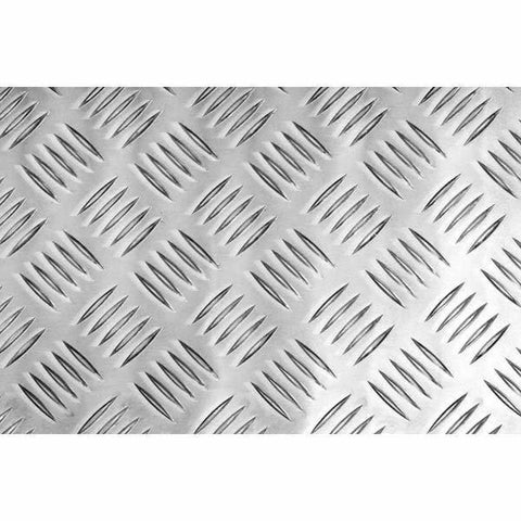 Aluminium Chequer Plate 2000 x 1000 X3mm Five Bar Pattern 3mm Base Thickness