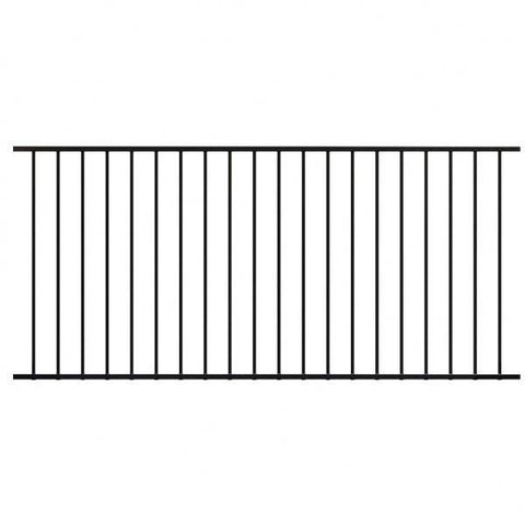 Aluminium Railing Panel - for 1200mm High Fence 2400 x 1100mm with 16mm Tube - Black