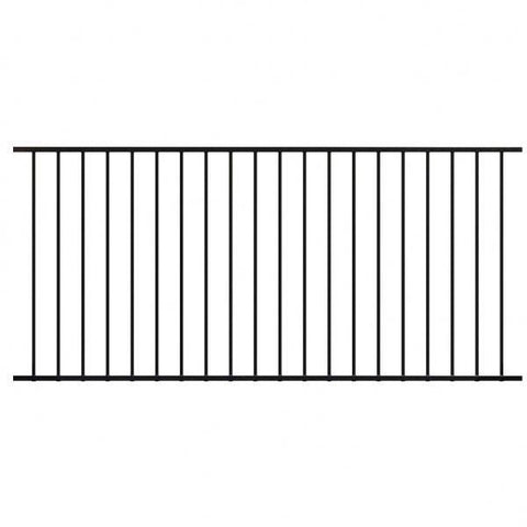 Aluminium Railing Panel - for 1200mm High Fence 2400 x 1100mm with 16mm Tube - Black