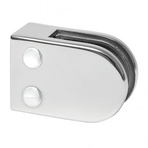 Flat Back Glass Clamp - Glass Stainless 316 Mirror Finish